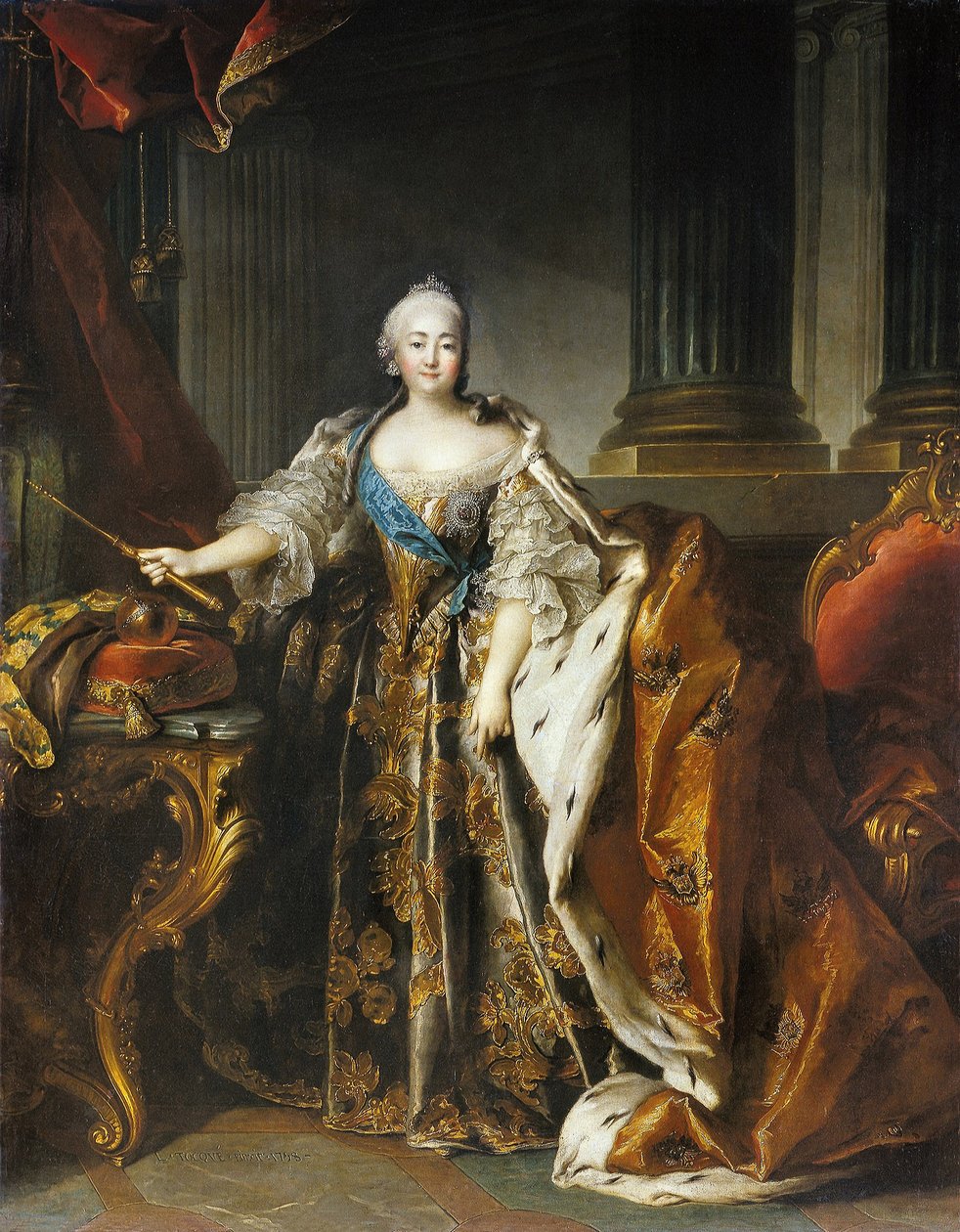 Retrato da Imperatriz Isabel de 1758 de Louis Tocqué