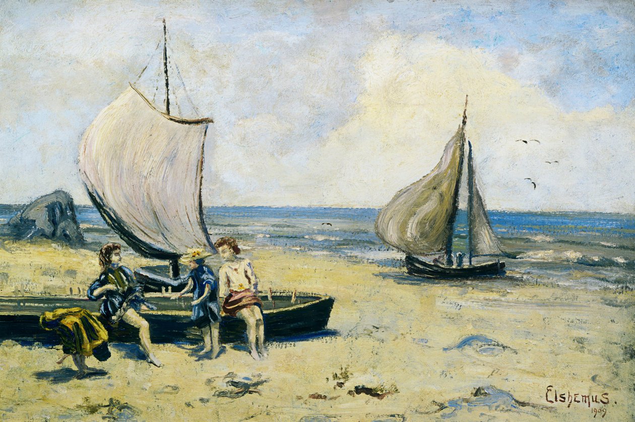Crianças na praia de Louis Michel Eilshemius