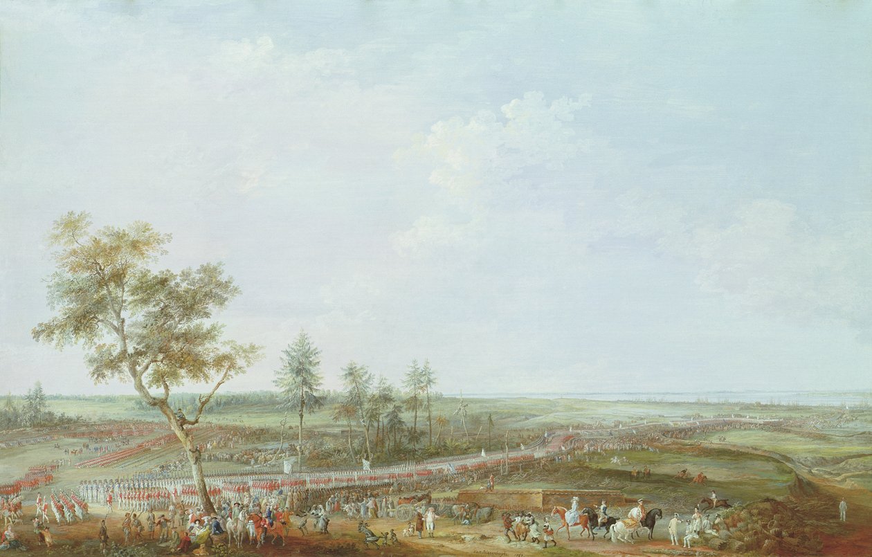 A rendição de Yorktown, 19 de outubro de 1781, 1784 (guache sobre papel vegetal colocado sobre papelão) de Louis Nicolas van Blarenberghe