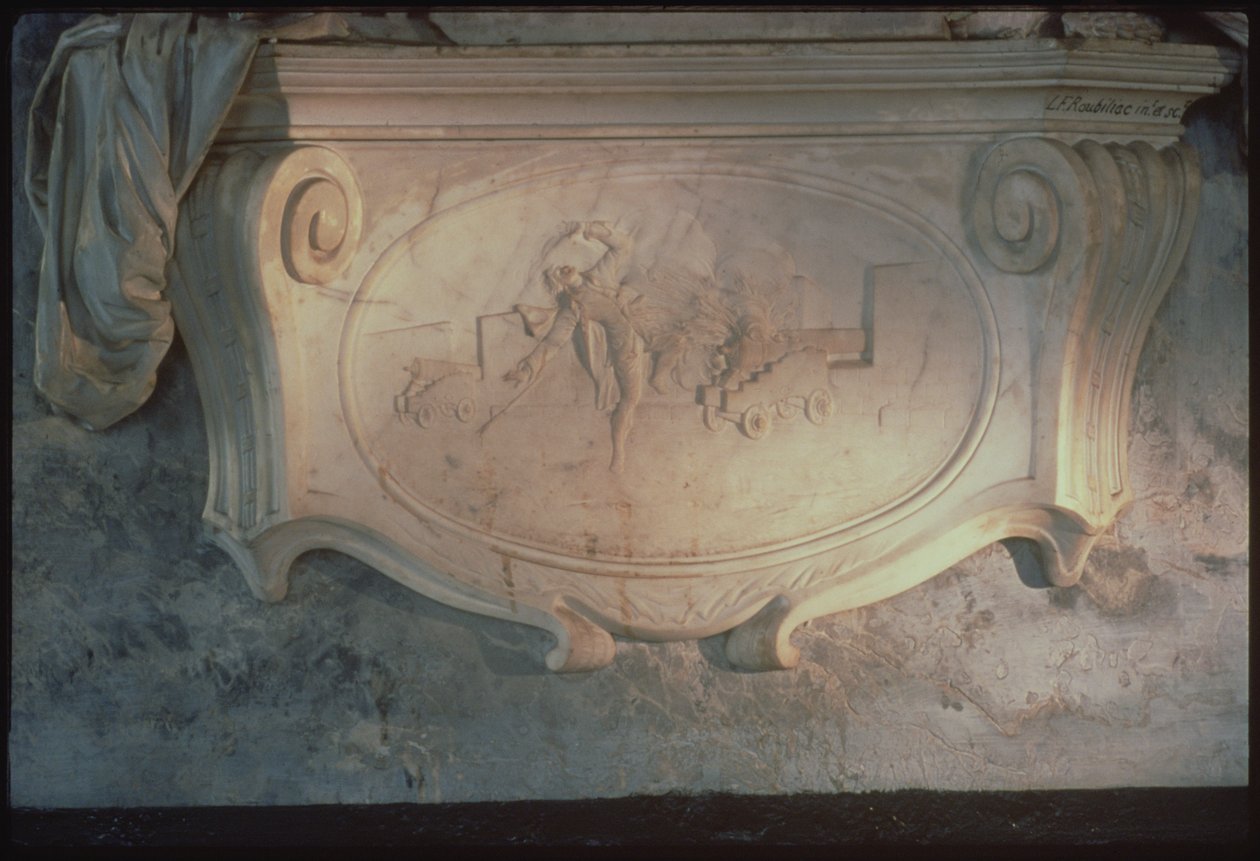 Detalhe de um memorial, mármore de 1725 de Louis Francois Roubillac