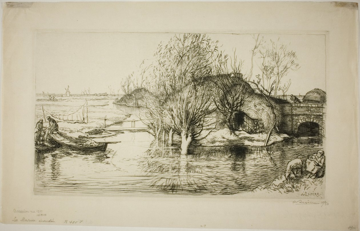 A cabana inundada de Louis Auguste Lepère