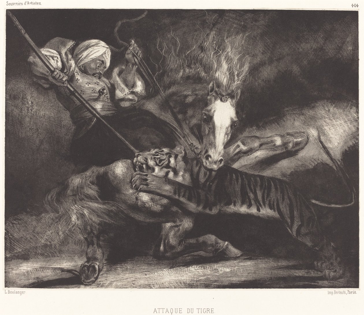 Ataque do tigre de Louis Candide Boulanger