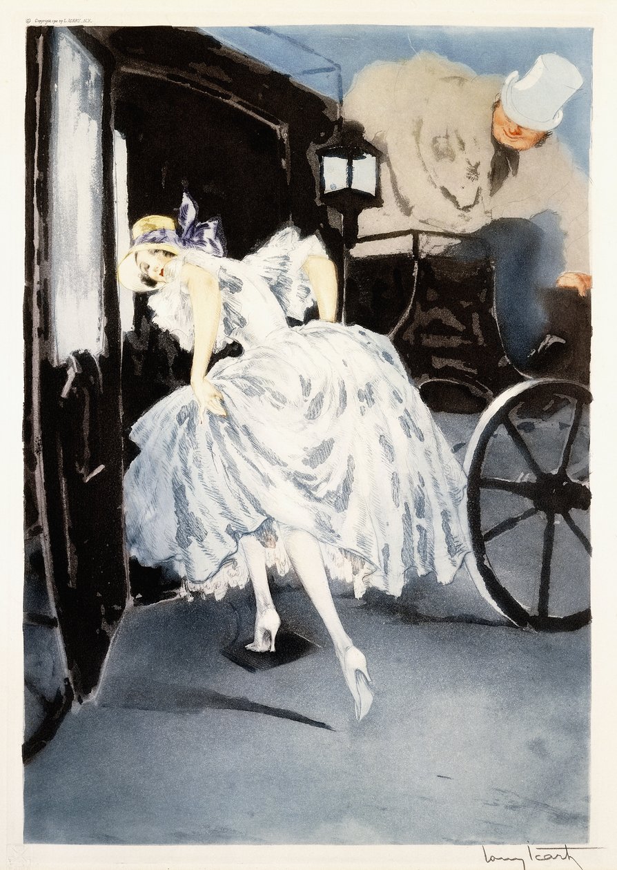Partida, c.1941 (gravura e ponta seca) de Louis Icart