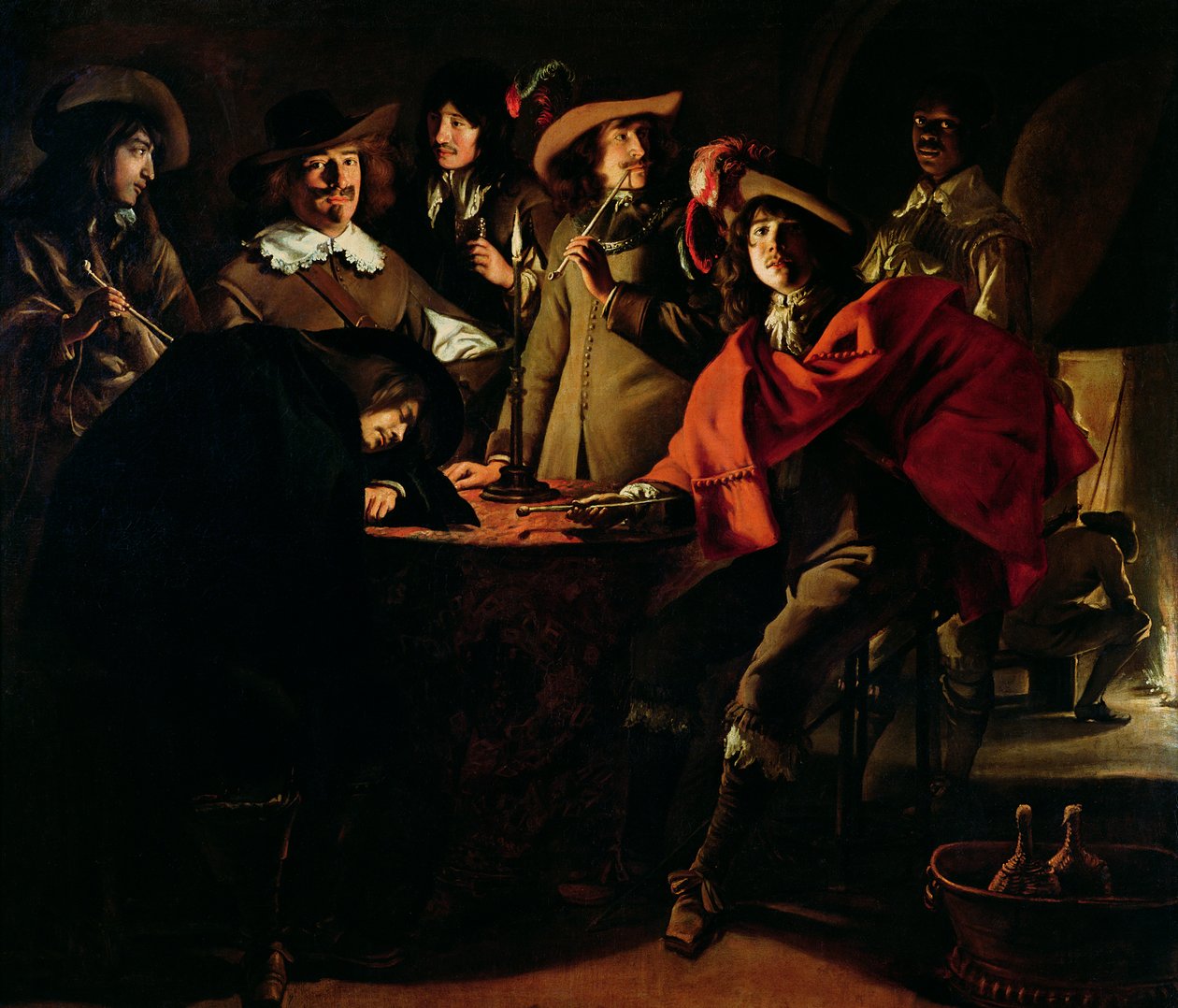 Os guardas fumando, 1643 de Louis le Nain