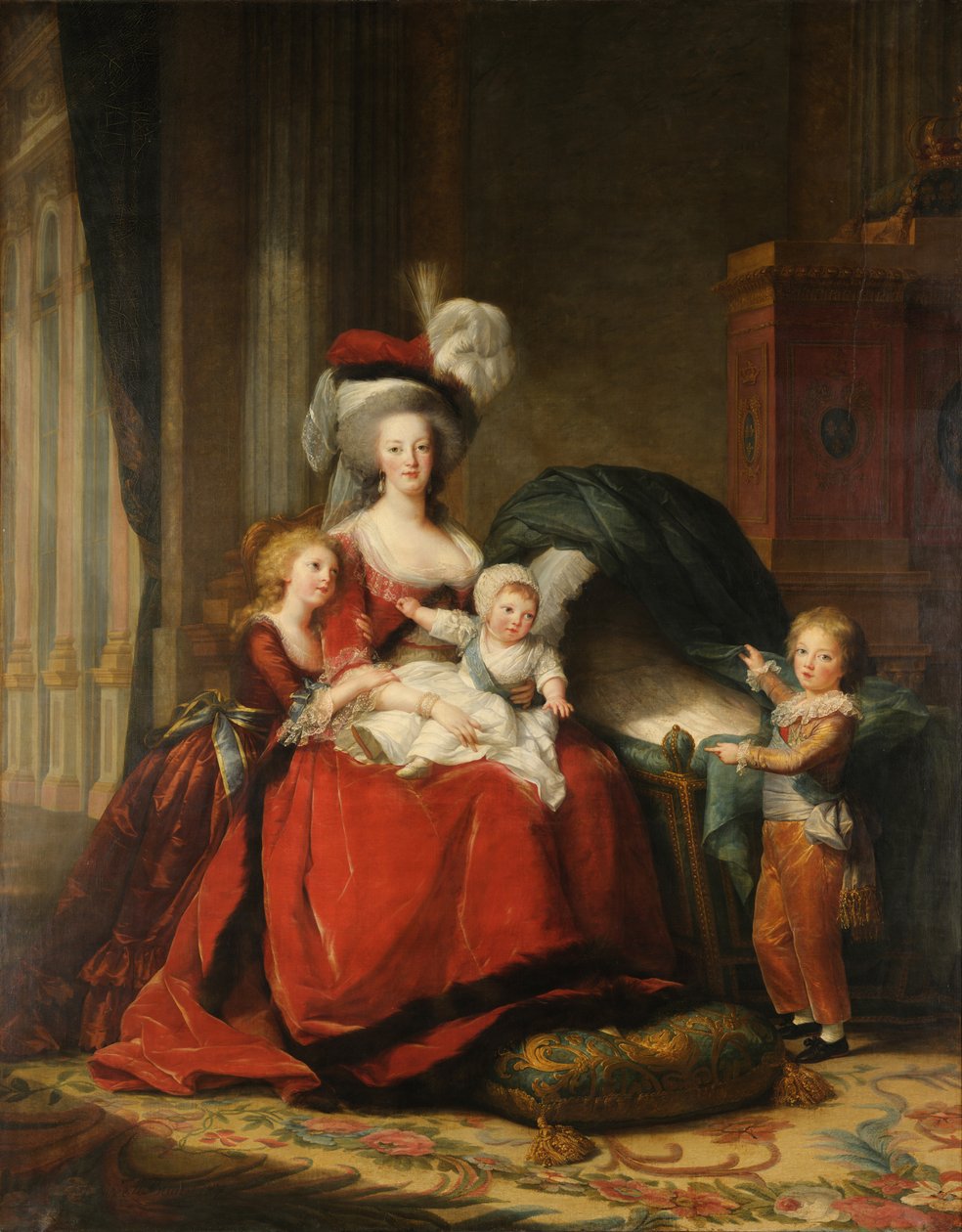 Marie-Antoinette de Lorraine-Habsbourg, rainha da França e seus filhos de Elisabeth Louise Vigee Lebrun