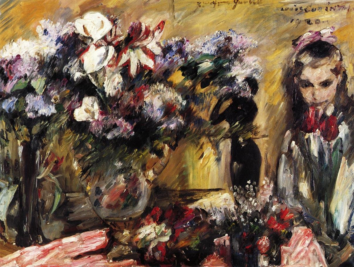 Flores e filha Wilhelminen de Lovis Corinth