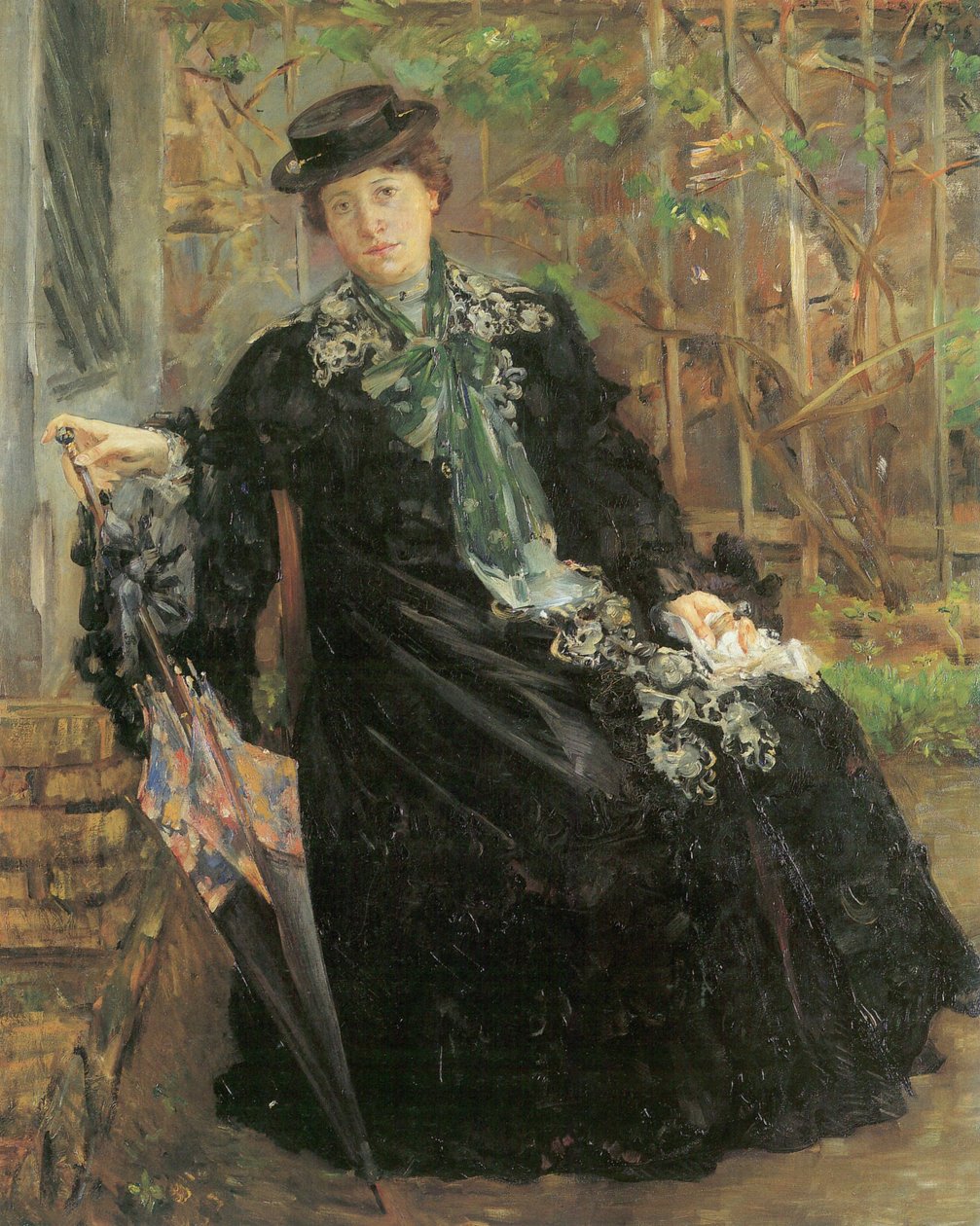 Retrato em mantos pretos de Lovis Corinth