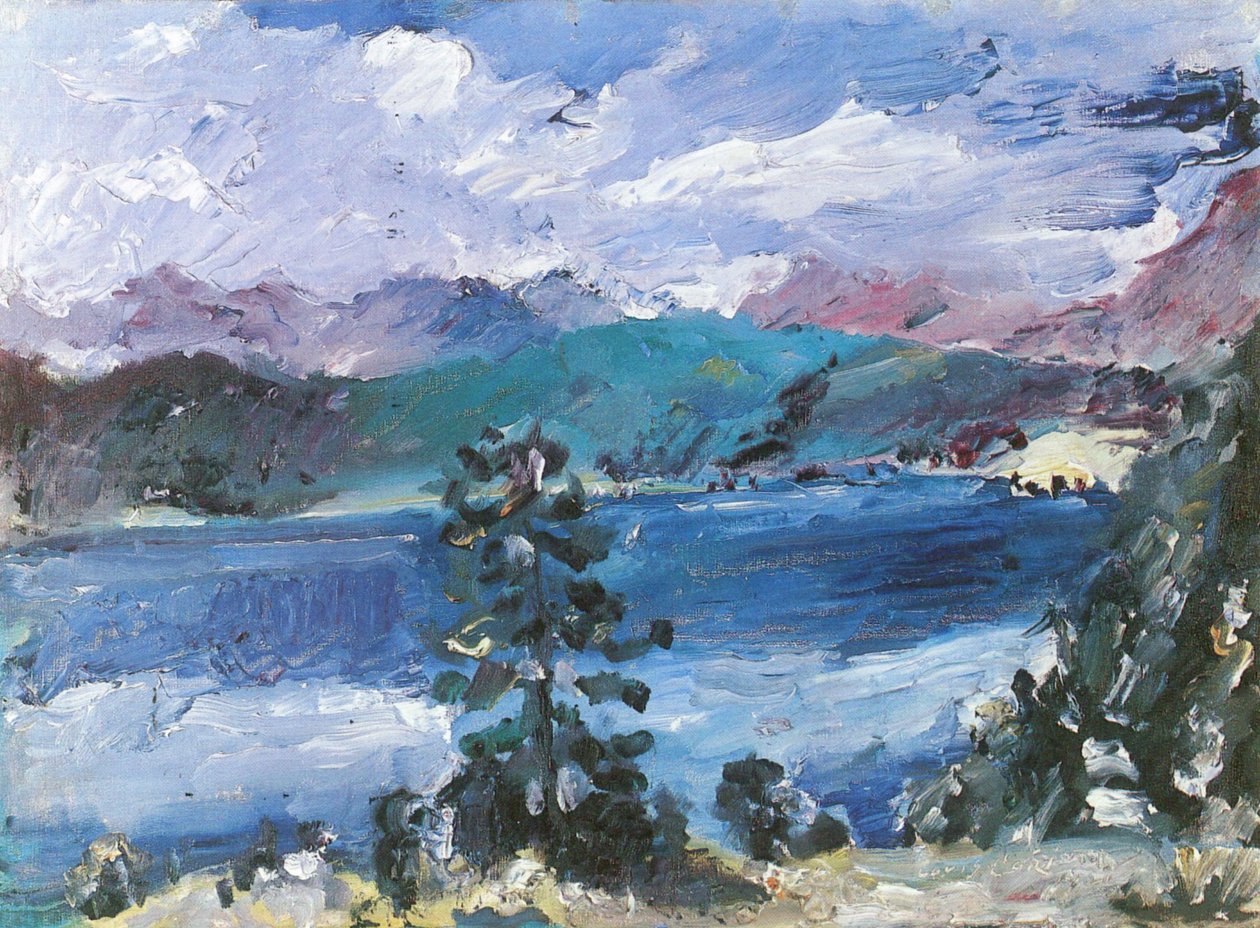 Walchensee com Larches de Lovis Corinth