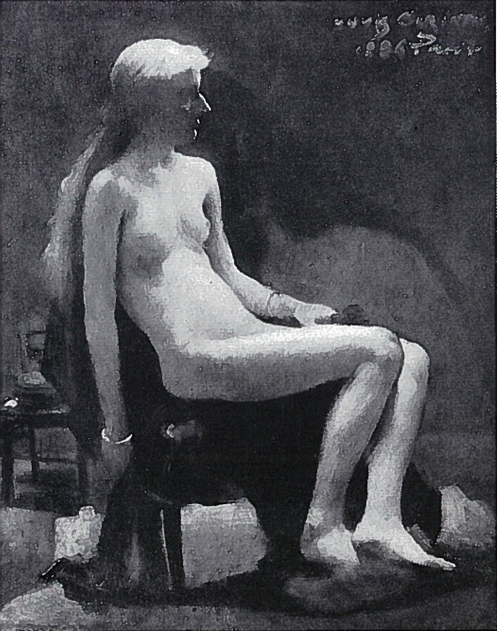 Ato de sessão feminina de Lovis Corinth