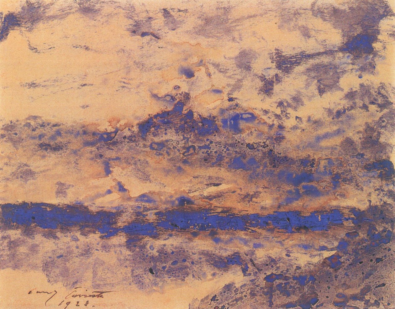 Nuvens, uberm, lago de Lovis Corinth