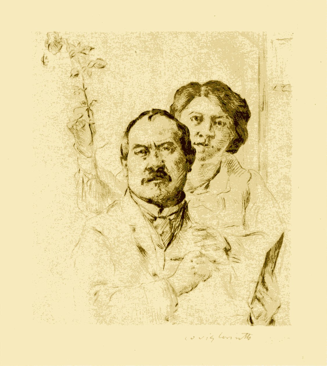 Auto-retrato com uma esposa de Lovis Corinth