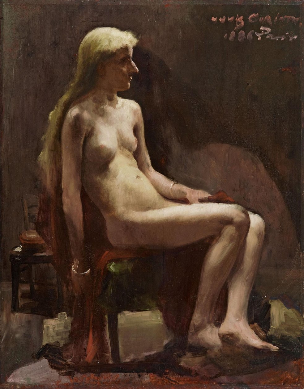 Sentar-se nu feminino de Lovis Corinth