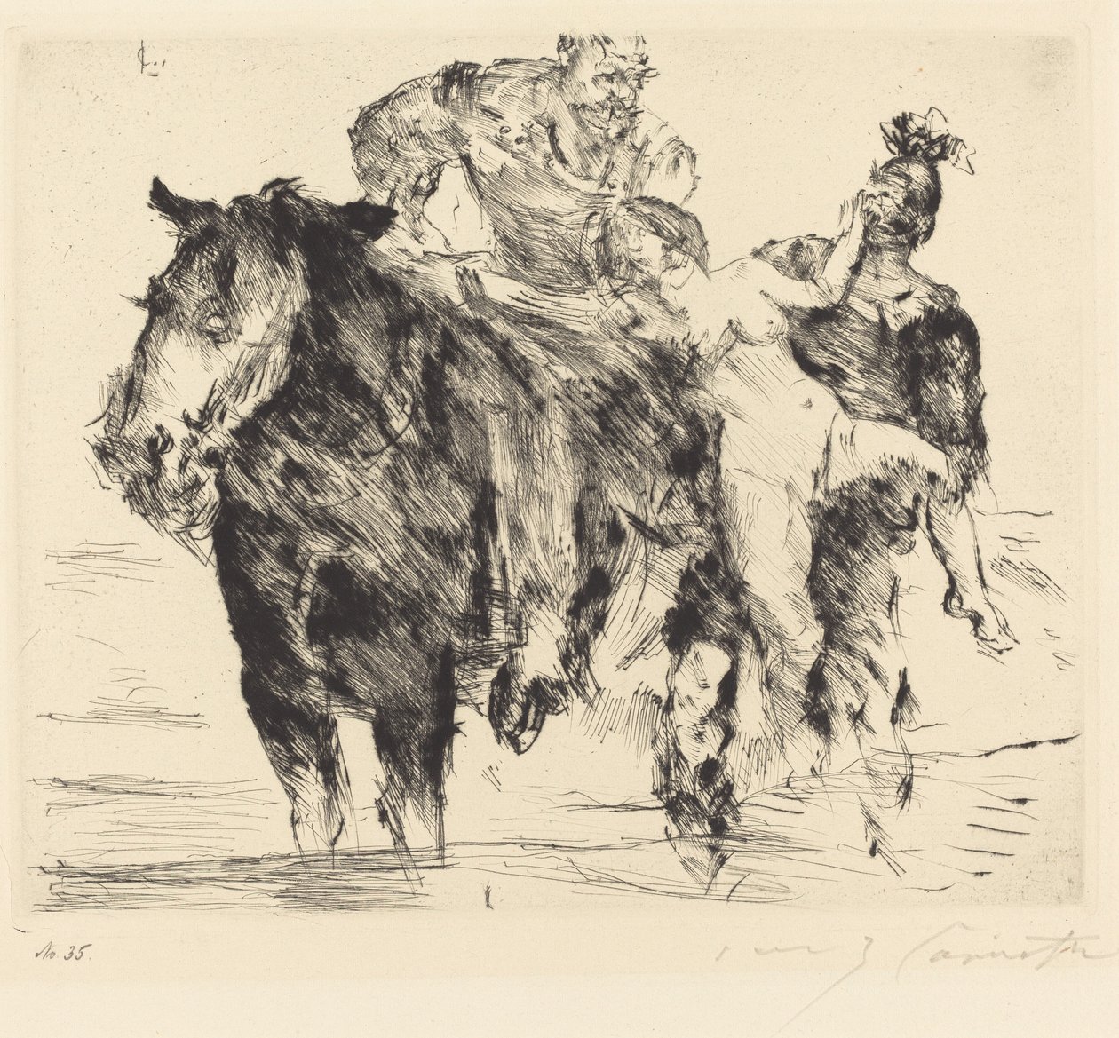 mulher ladrão (estupro) de Lovis Corinth