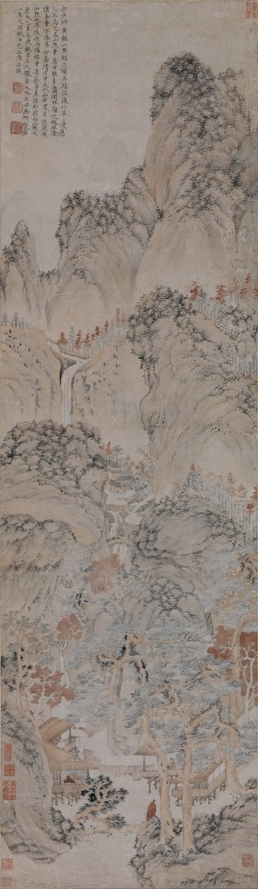 Paisagem no estilo de Wang Meng de Lu Zhi