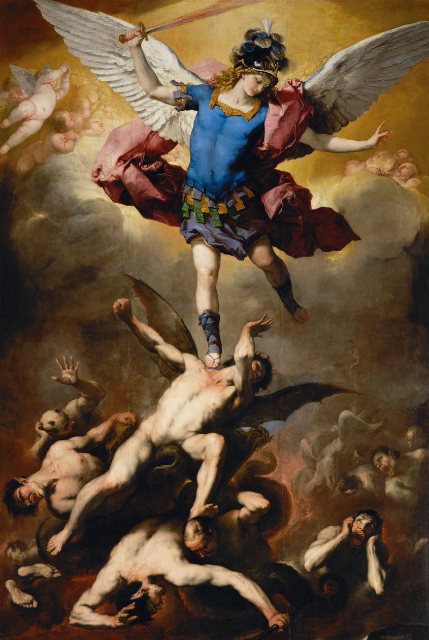 A queda dos anjos rebeldes de Luca Giordano