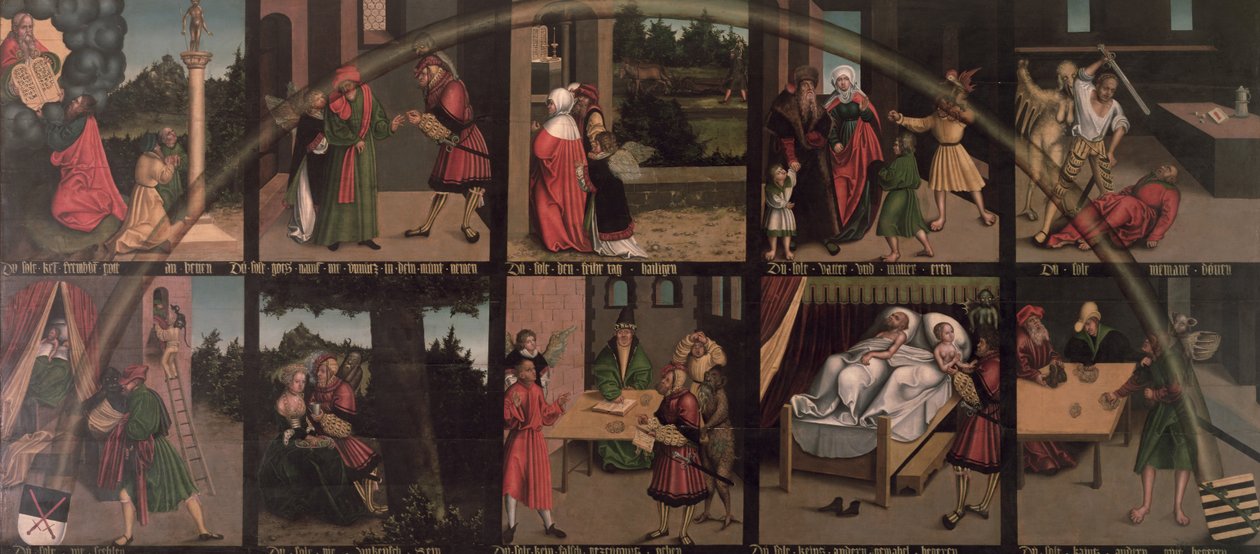 Os dez Mandamentos de Lucas Cranach the Elder