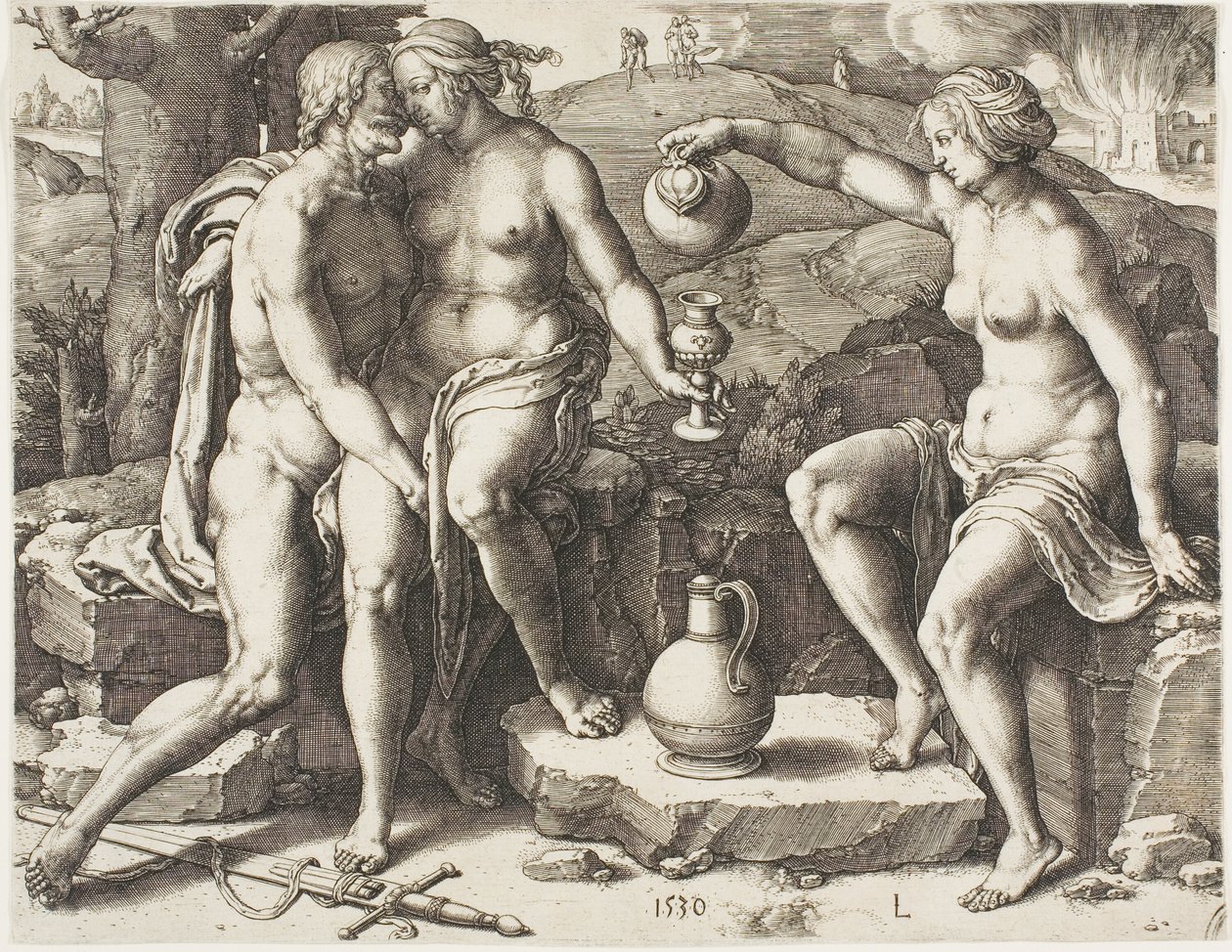 Ló e suas filhas de Lucas van Leyden