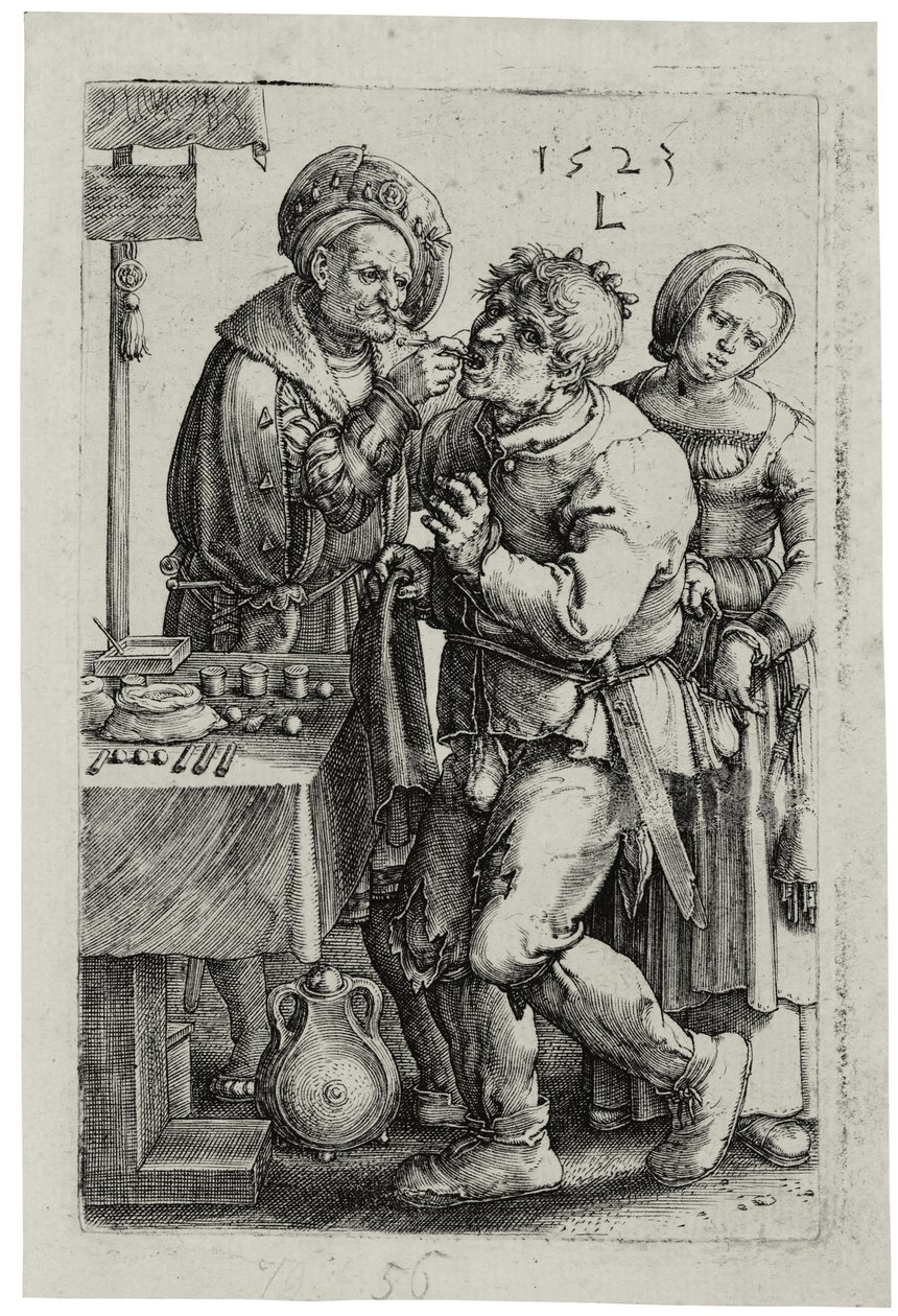 O Dentista, 1523 de Lucas van Leyden