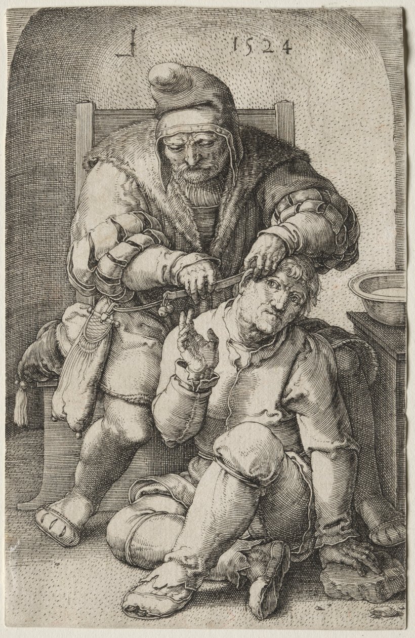 O Cirurgião, 1524. de Lucas van Leyden
