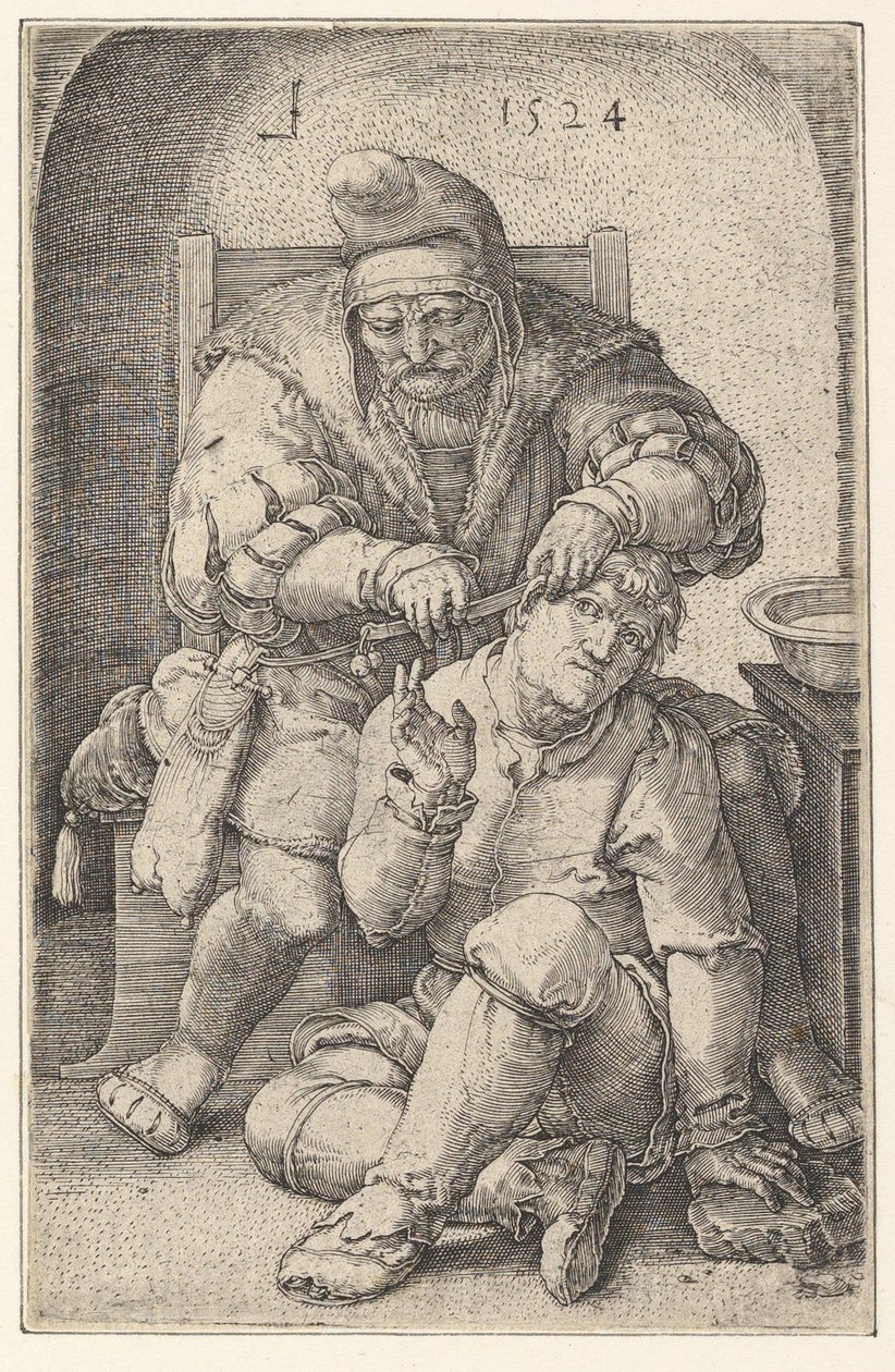 O Cirurgião, 1524. de Lucas van Leyden