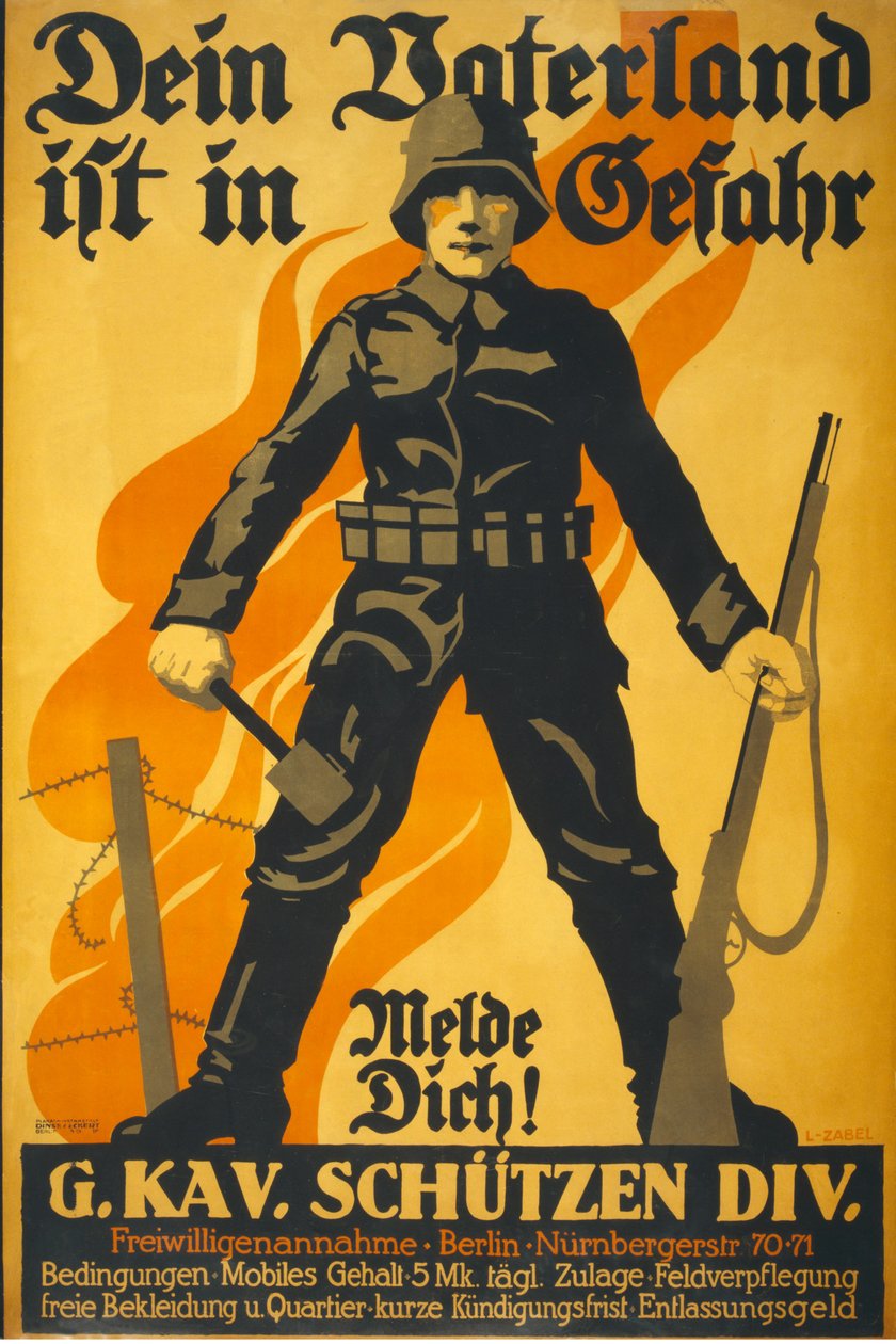 Seu país está em perigo, entre em contato! Pub. 1918 de Lucian Zabel