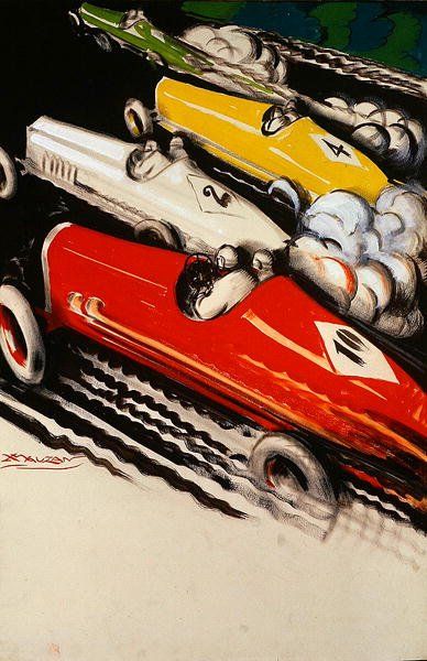 Automobilismo (cor litho) de Luciano Achille Mauzan