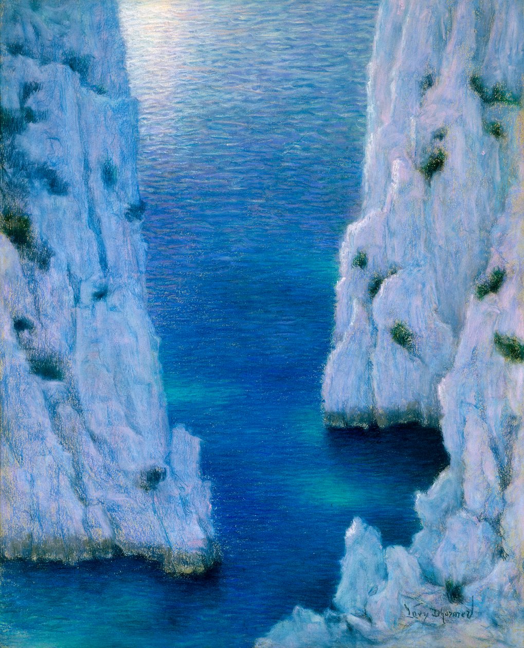 La Calanque, c.1936 (pastel sobre papel) de Lucien Levy Dhurmer