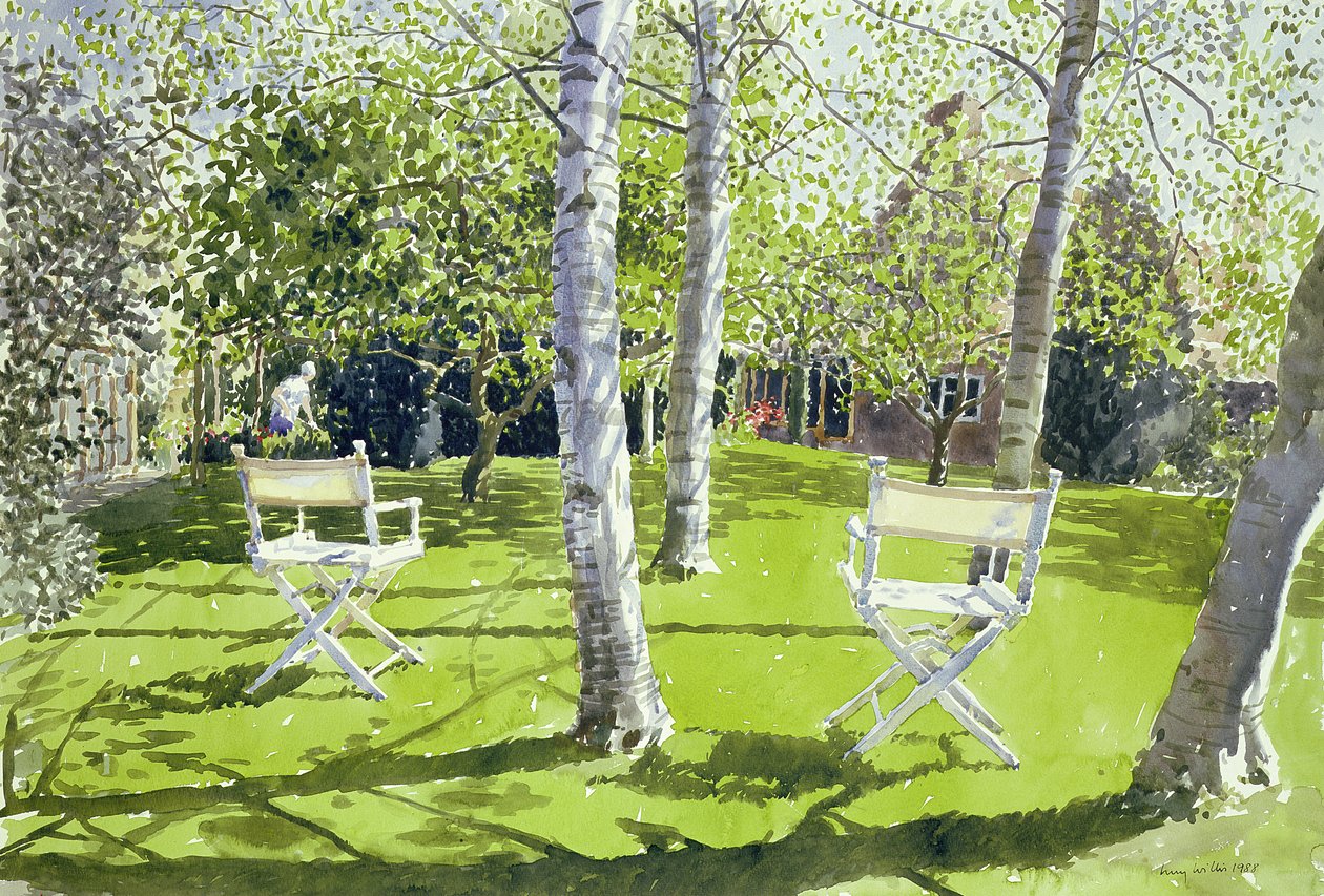 Silver Birches, 1988 (wc no papel) de Lucy Willis