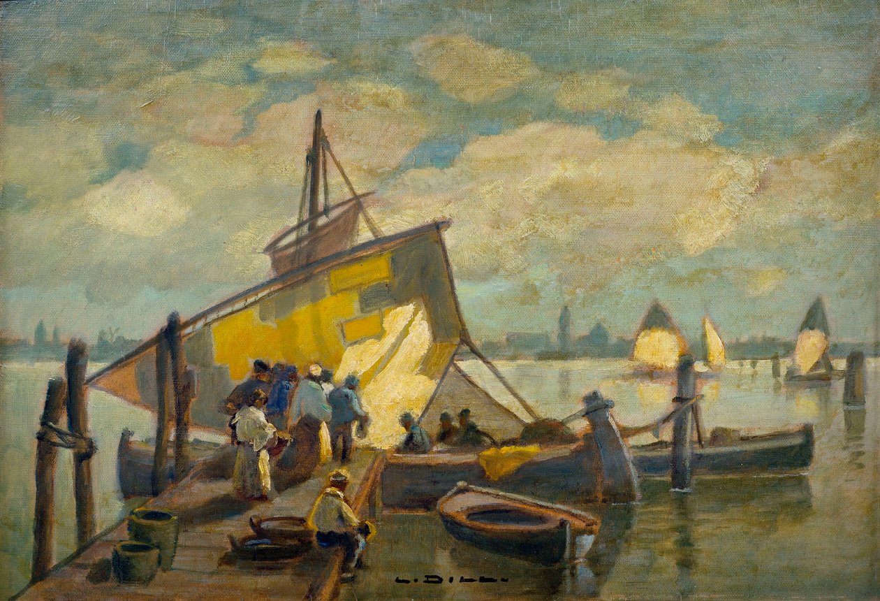 Chegada do barco de pesca de Ludwig Dill