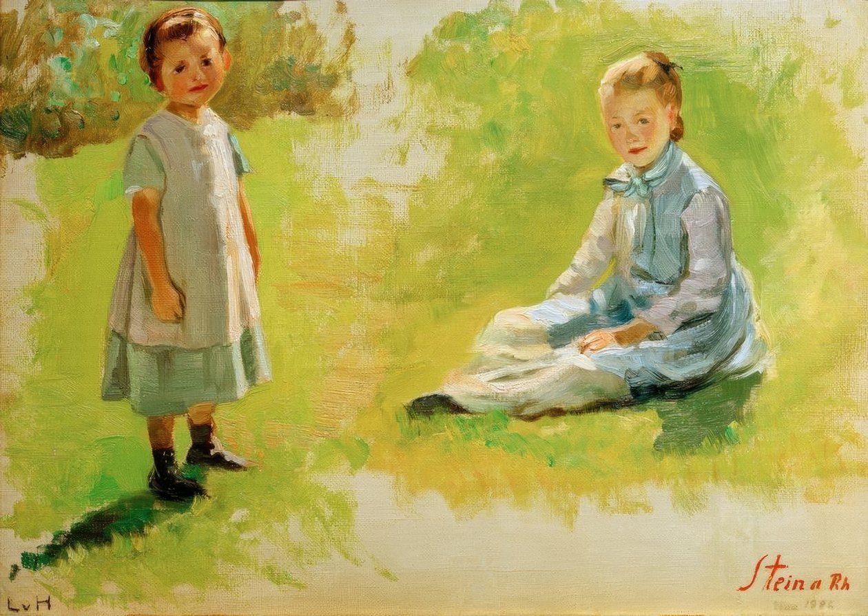 Crianças estudo duplo de Ludwig von Hofmann