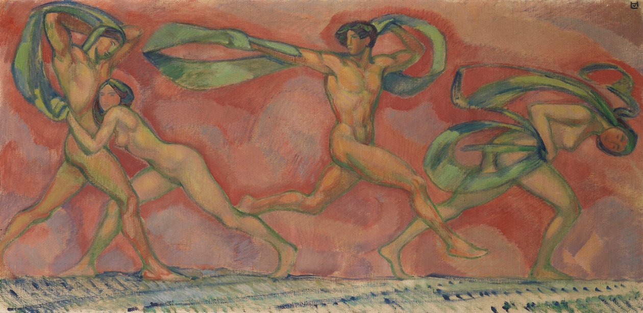 Friso de dança, 1912. de Ludwig von Hofmann