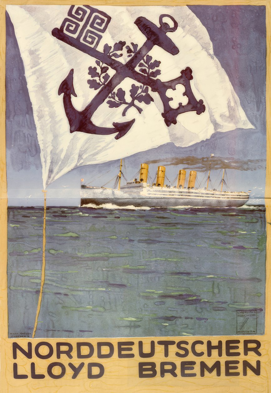 Norte Alemão LLoyd Bremen de Ludwig Hohlwein