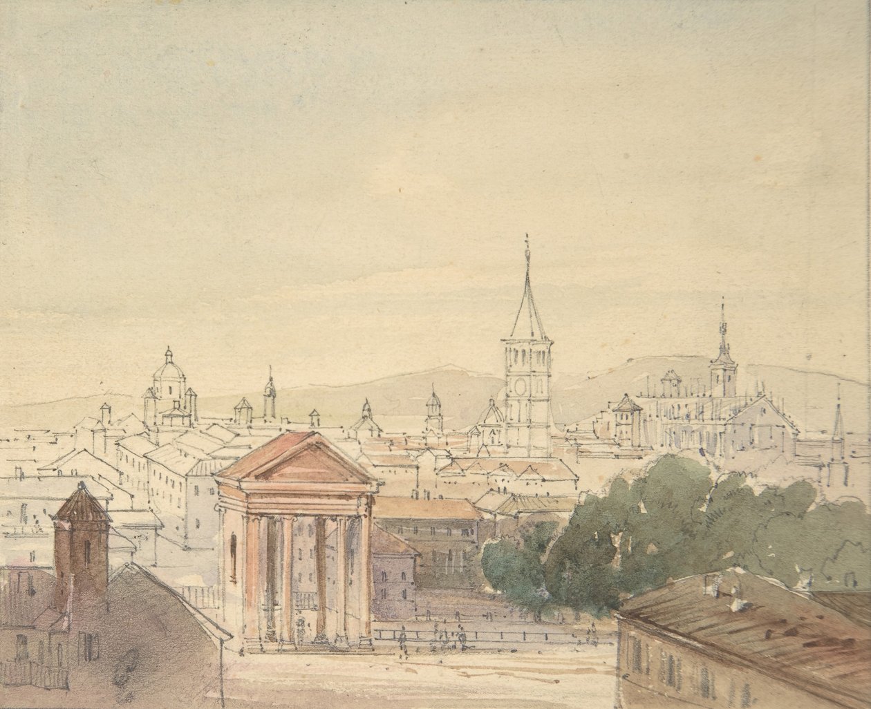 Vista de Milão, 1820-84. de Ludwig Richter