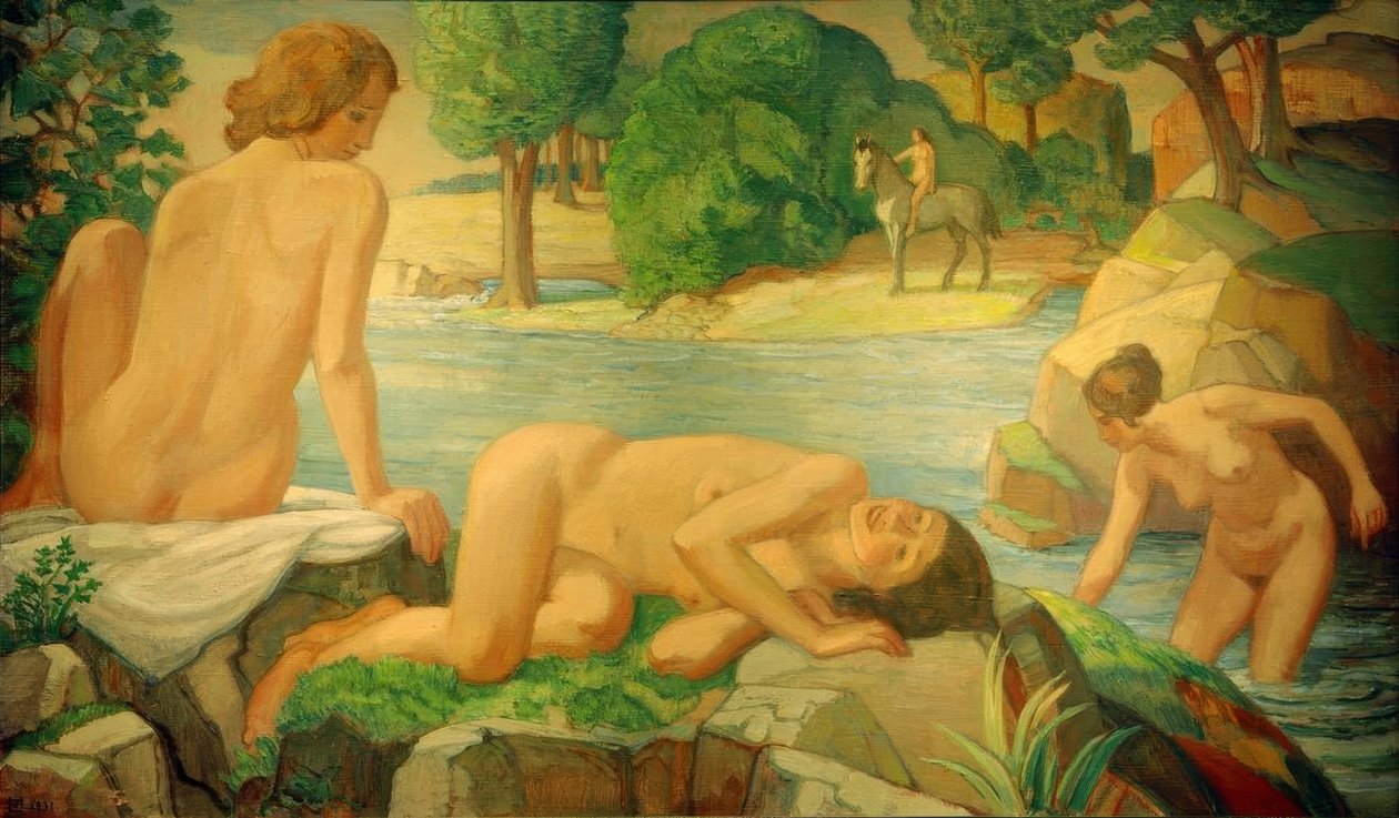 Verão (mulheres na lagoa) de Ludwig von Hofmann