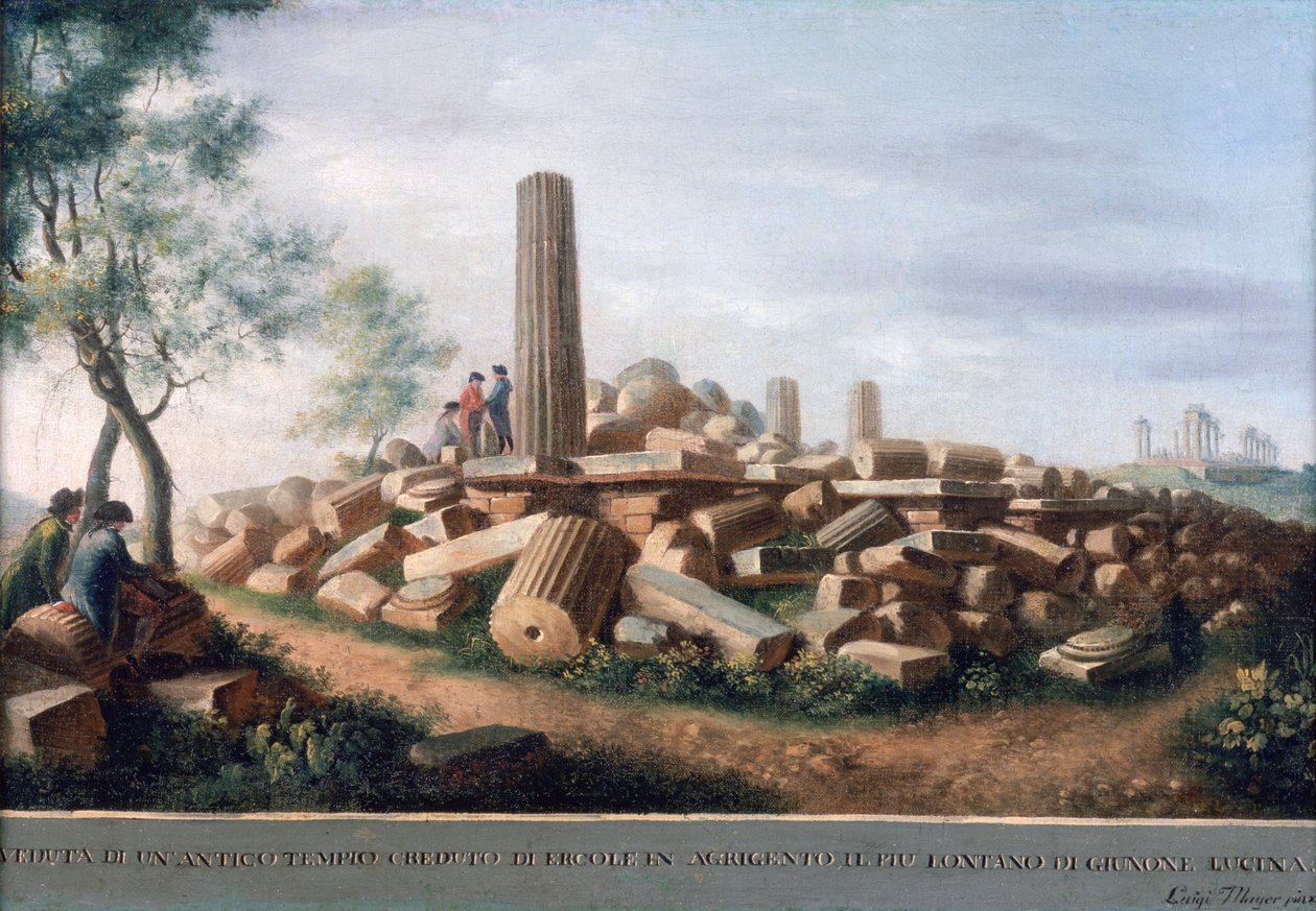Templo antigo em Agrigentum de Luigi Mayer