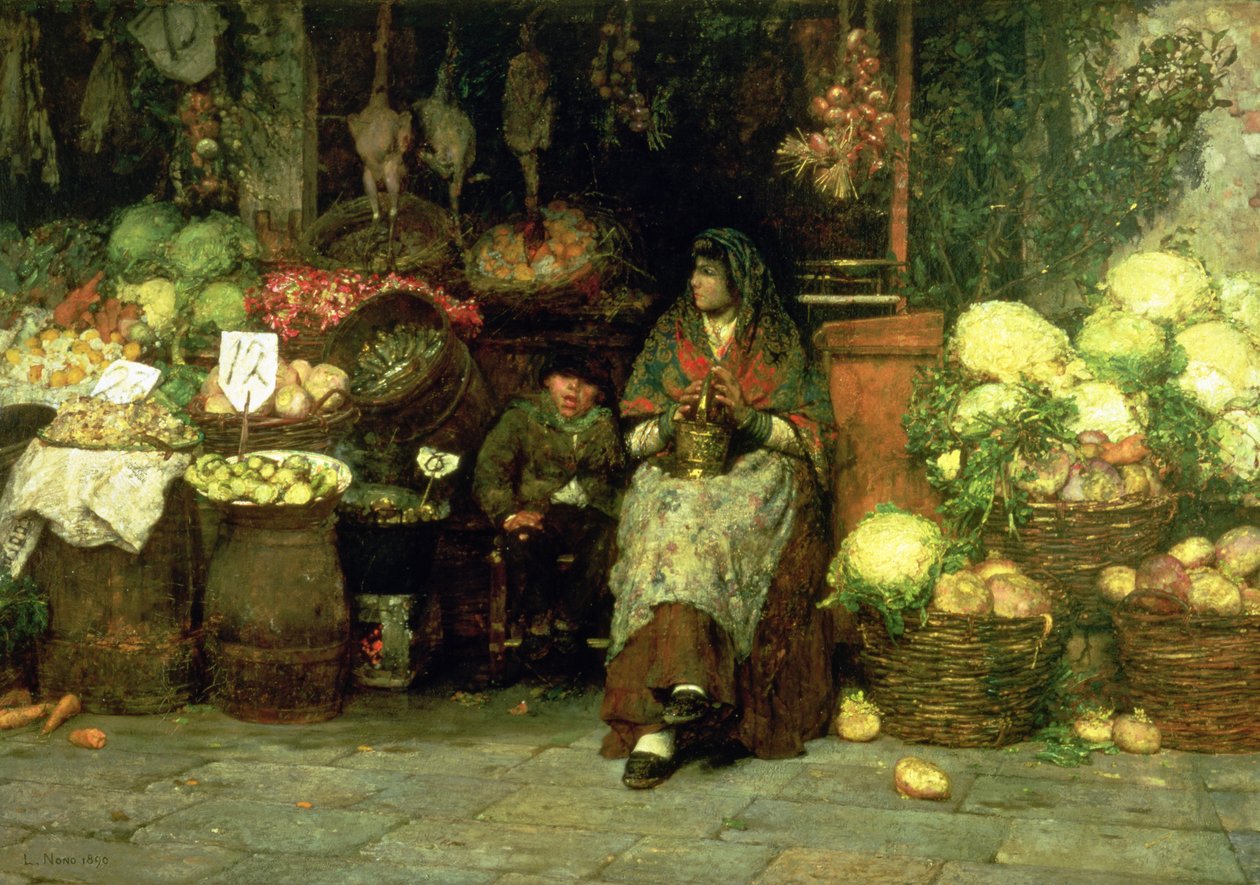 O vendedor de legumes, 1890 de Luigi Nono