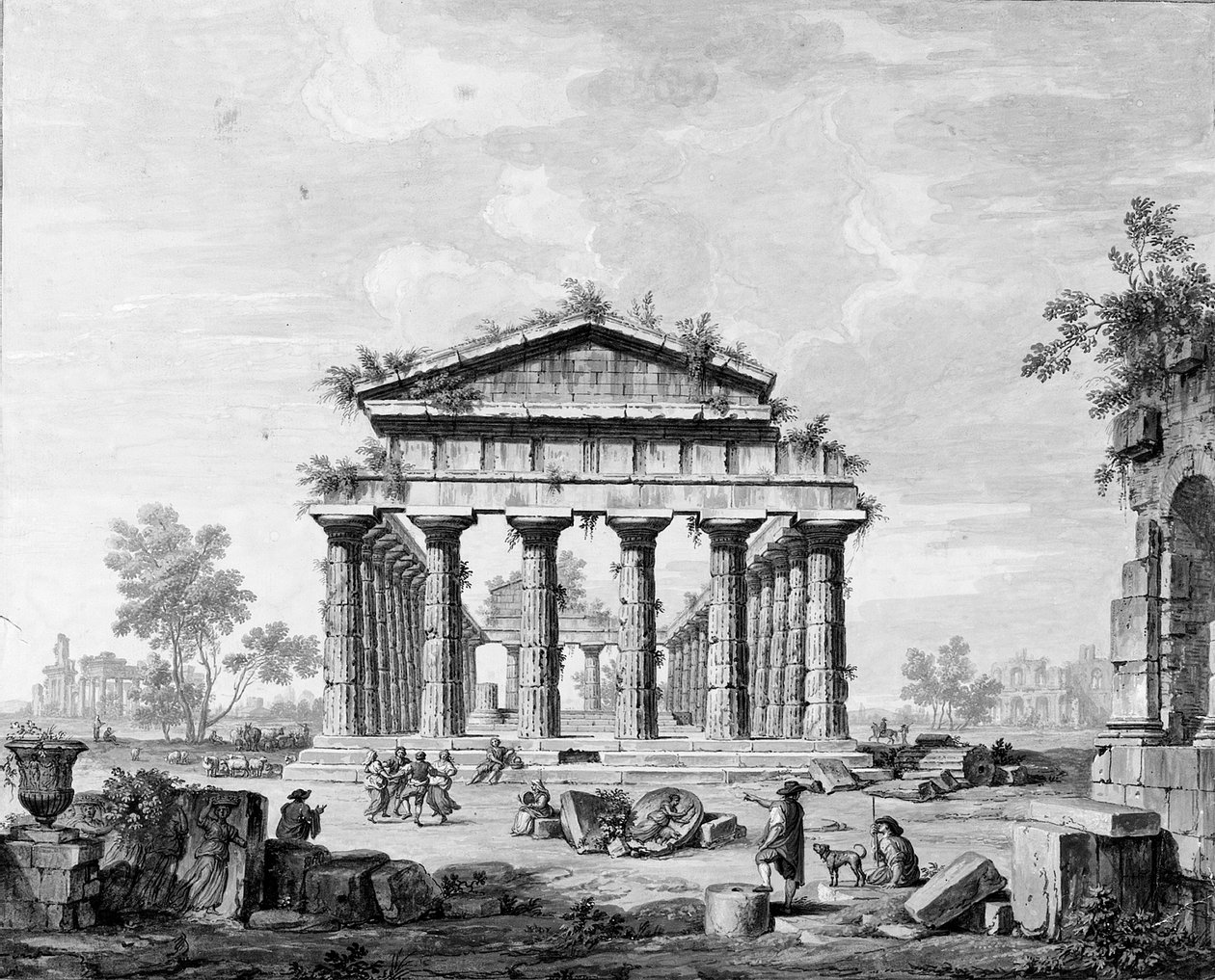 O templo de Juno em Paestum de Luigi Balugani