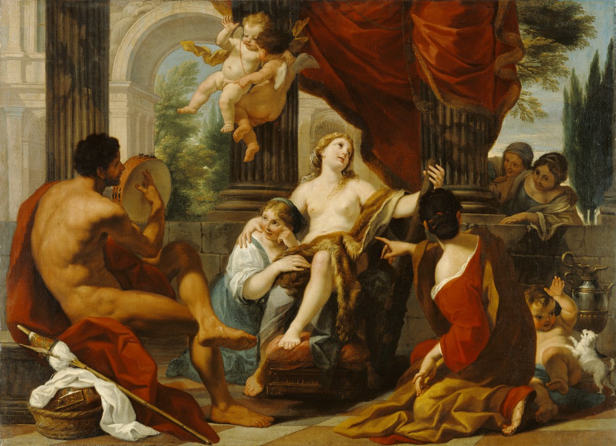 Hércules e Omphale, c.1700-10 de Luigi Garzi