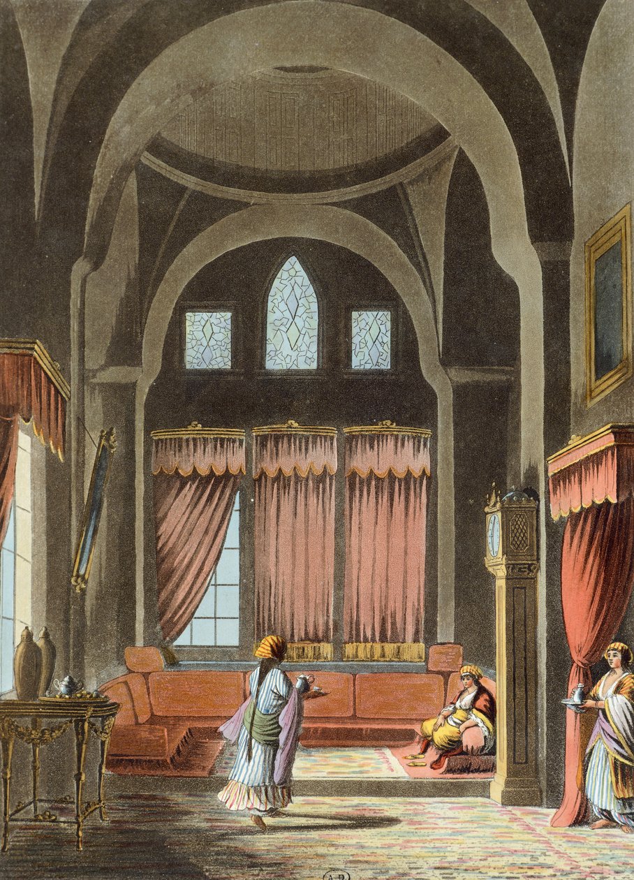 Interior de um harém no Cairo de Luigi Mayer