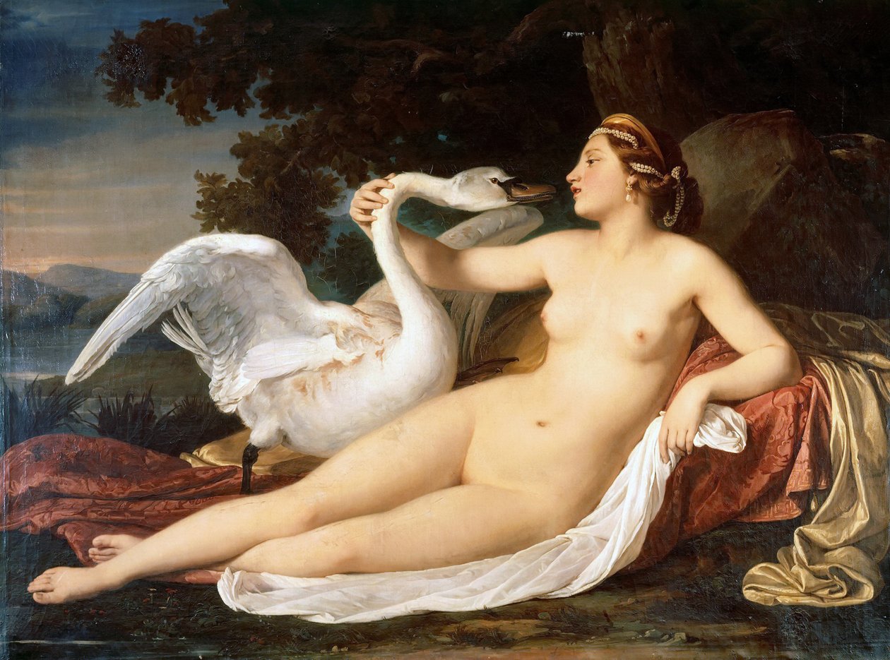 Leda e o cisne, 1840-1850. de Luigi Mussini