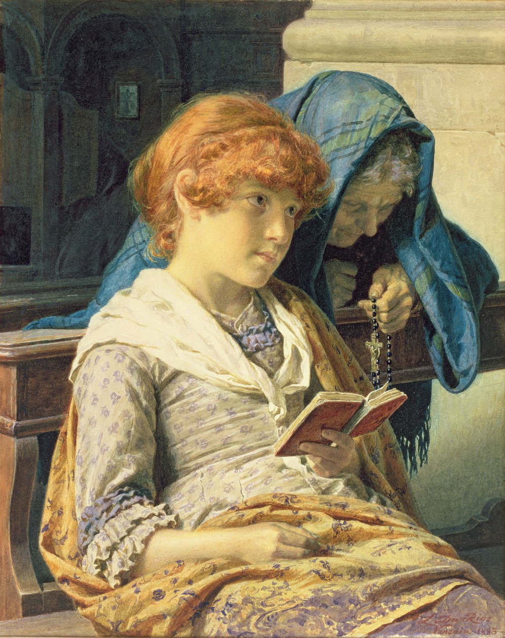 Na Igreja, 1883 de Luigi da Rios