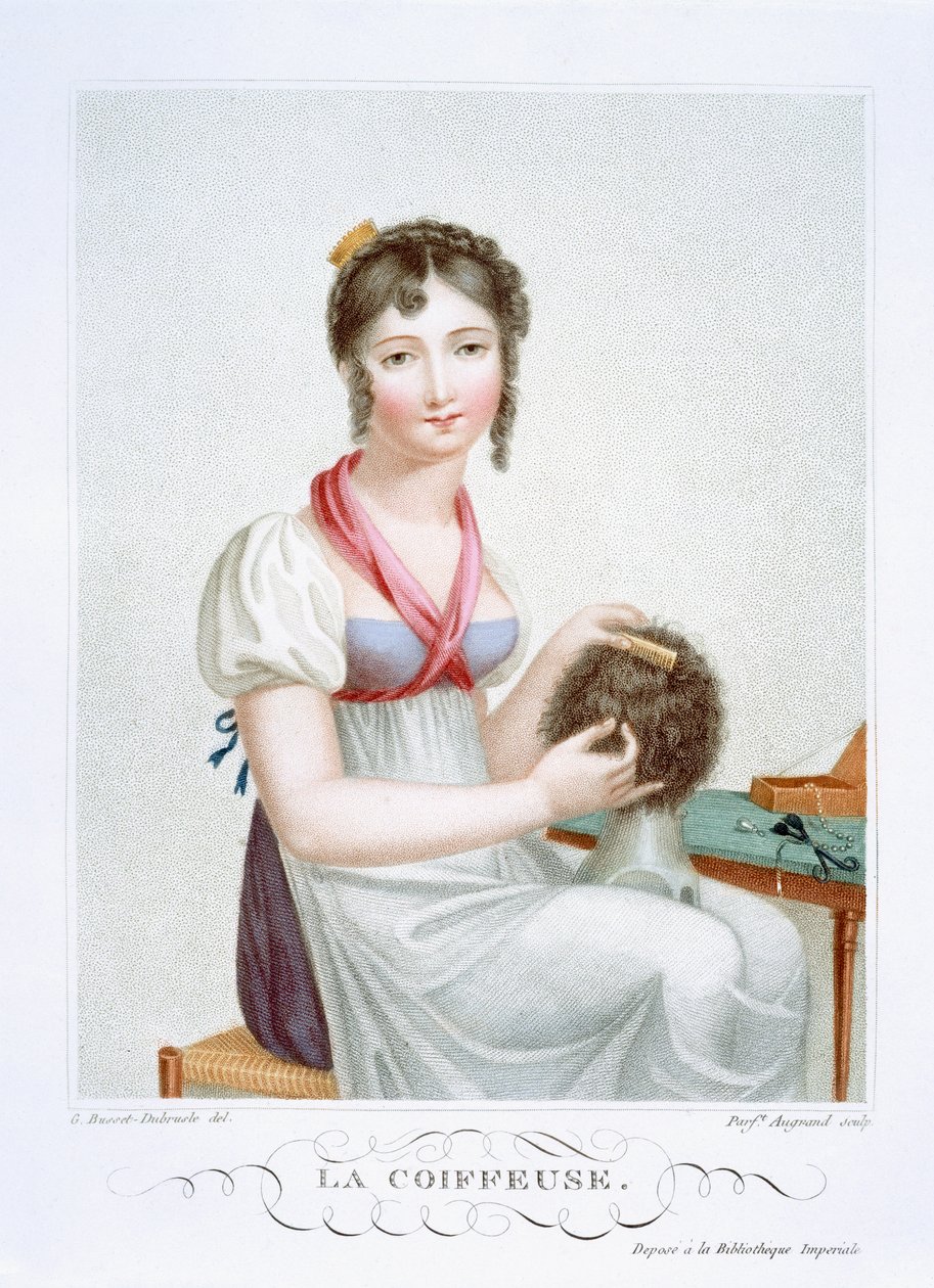 O cabeleireiro, c.1816 de Madame G. Busset Dubruste