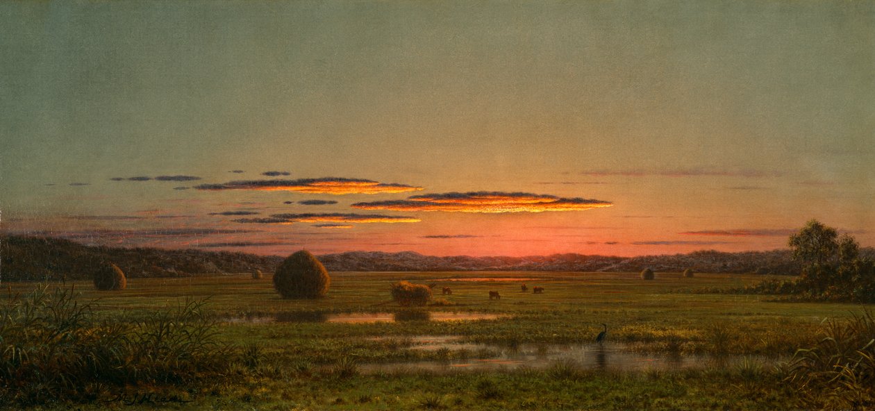 Pôr do sol, c.1880 de Martin Johnson Heade