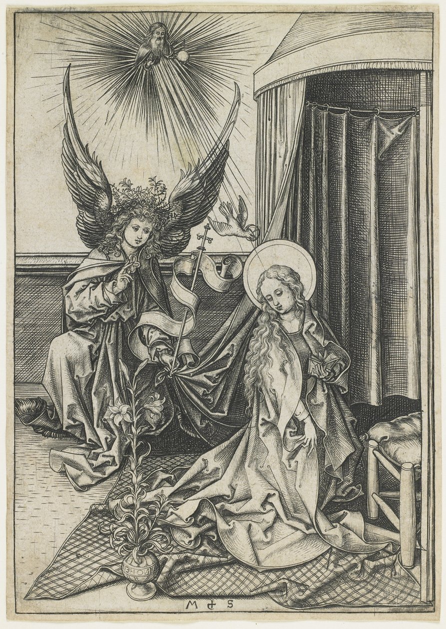 A Anunciação, c. 1480 de Martin Schongauer