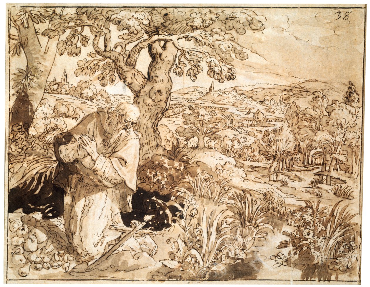 Um Eremita, 1585-1586 de Maarten de Vos