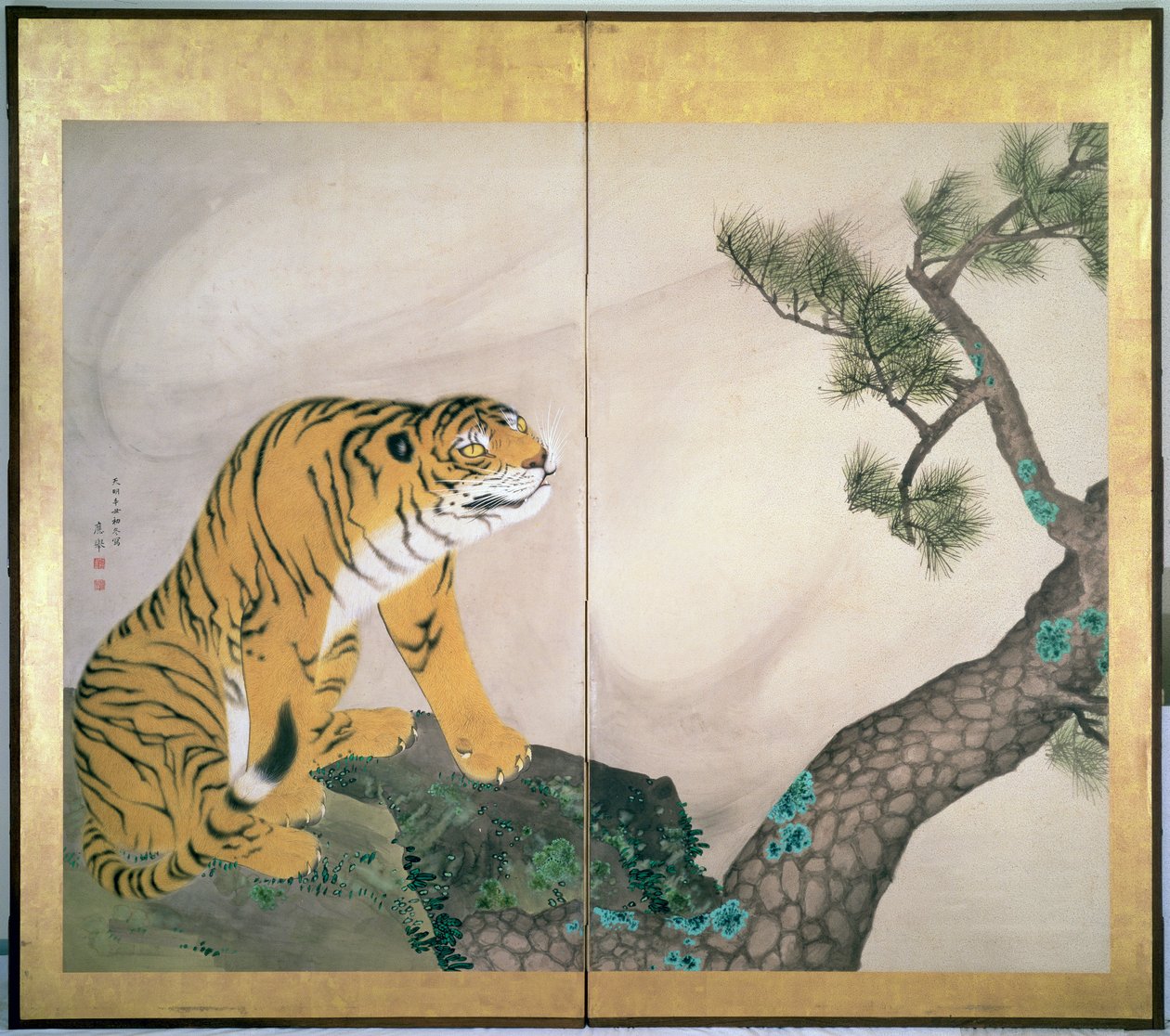 Tiger Screen, japonês, 1781 de Maruyama Okyo