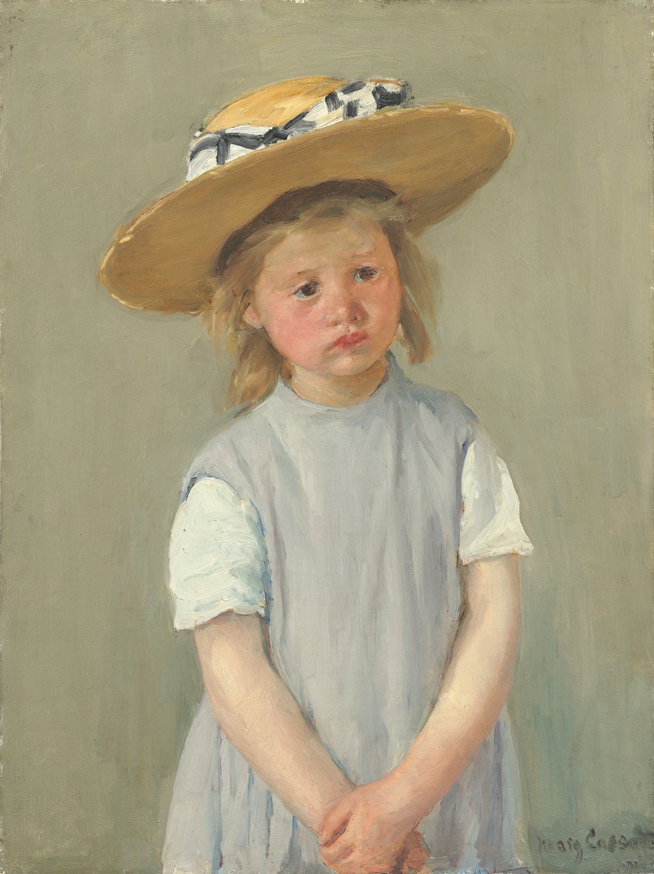 Criança em um chapéu de palha de Mary Cassatt