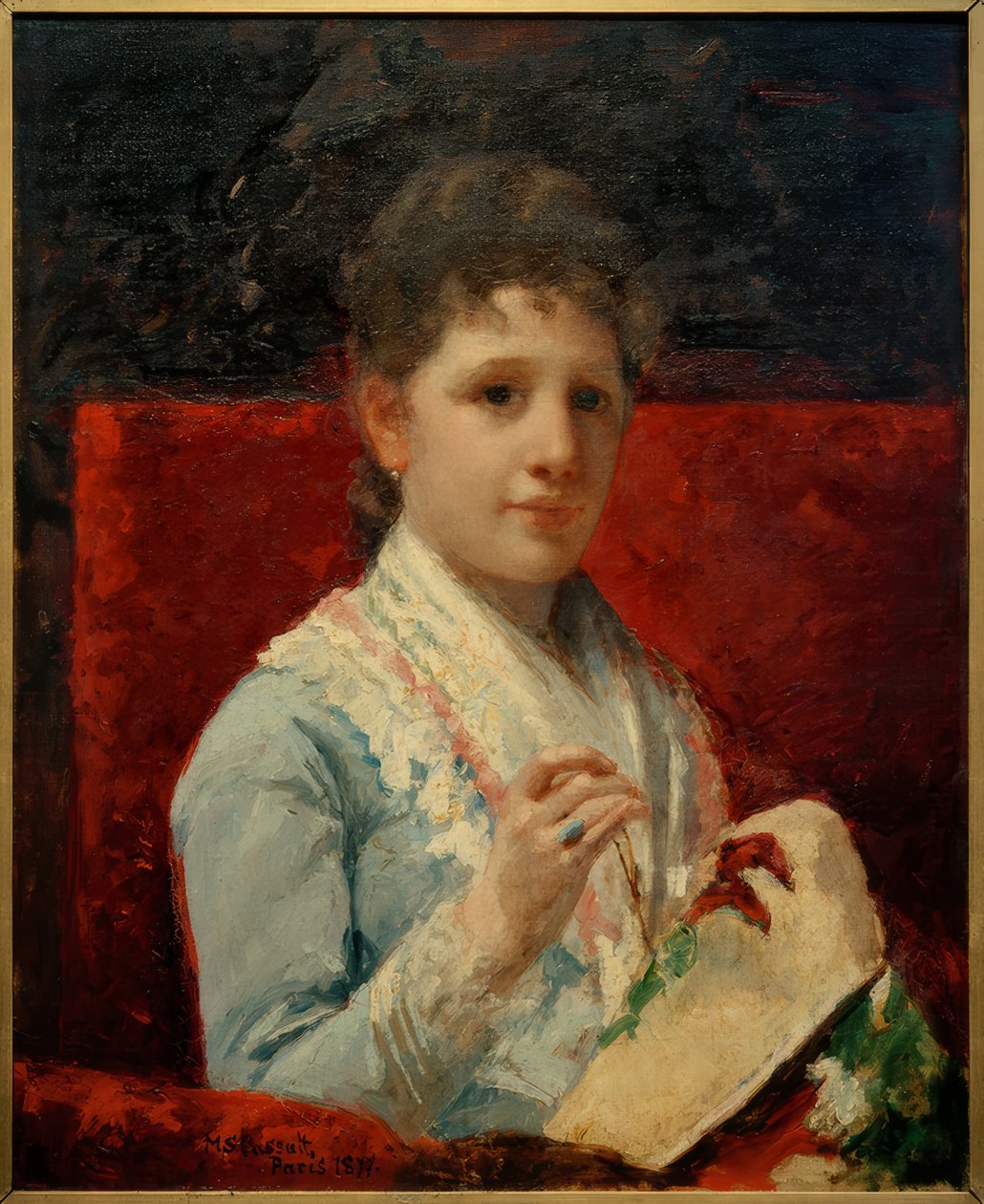 Mary Ellison bordando de Mary Cassatt