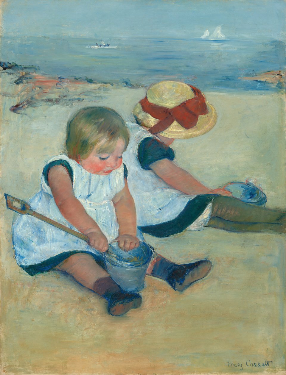 Crianças brincando na praia de Mary Cassatt