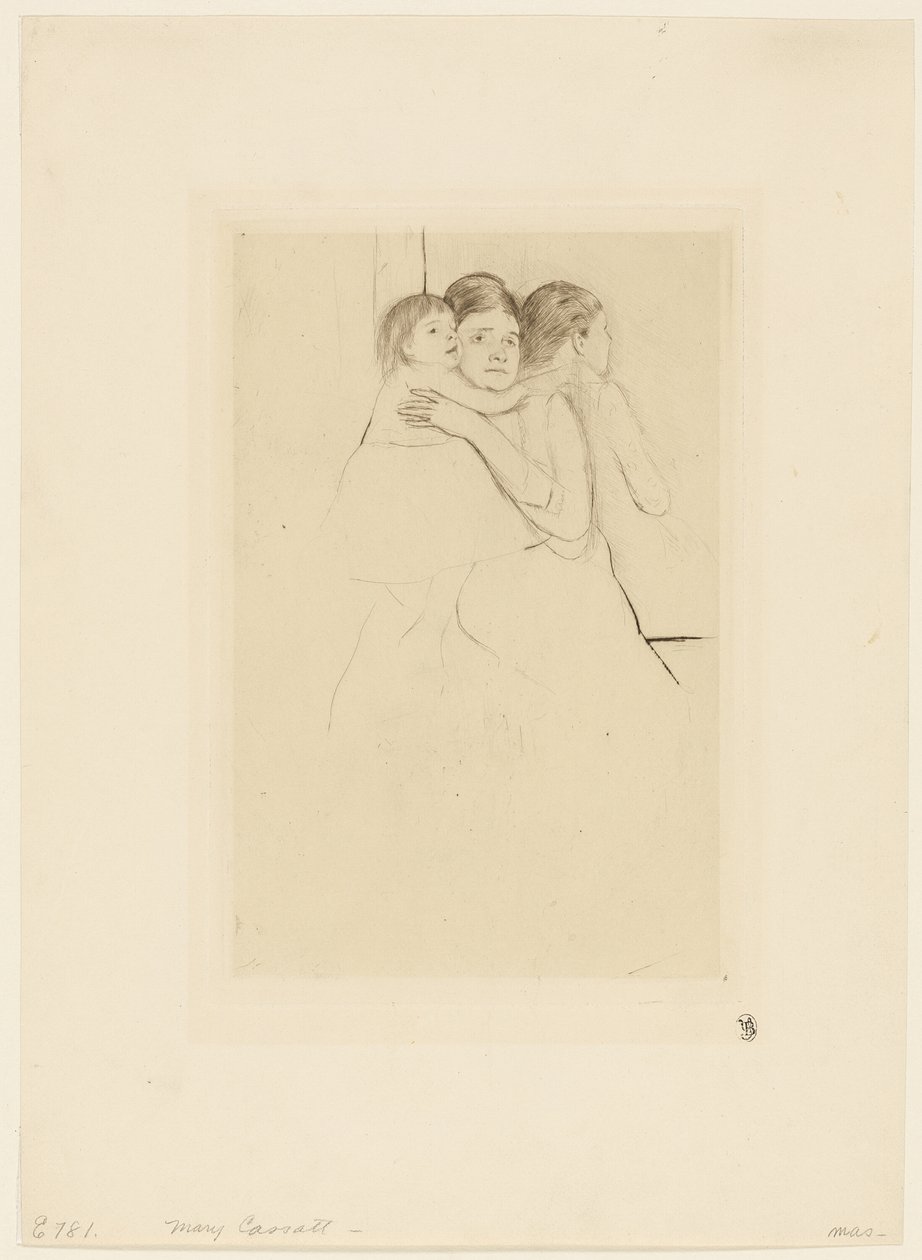 Mãe Berthe segurando seu filho de Mary Cassatt